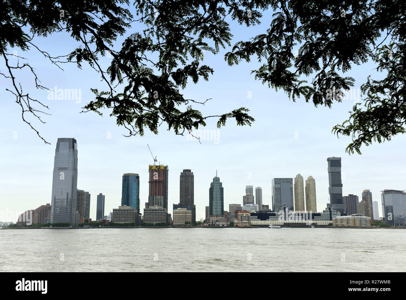 New Jersey City Stadtbild. Jersey City New Jersey Aussicht auf Manhattan. Stockfoto