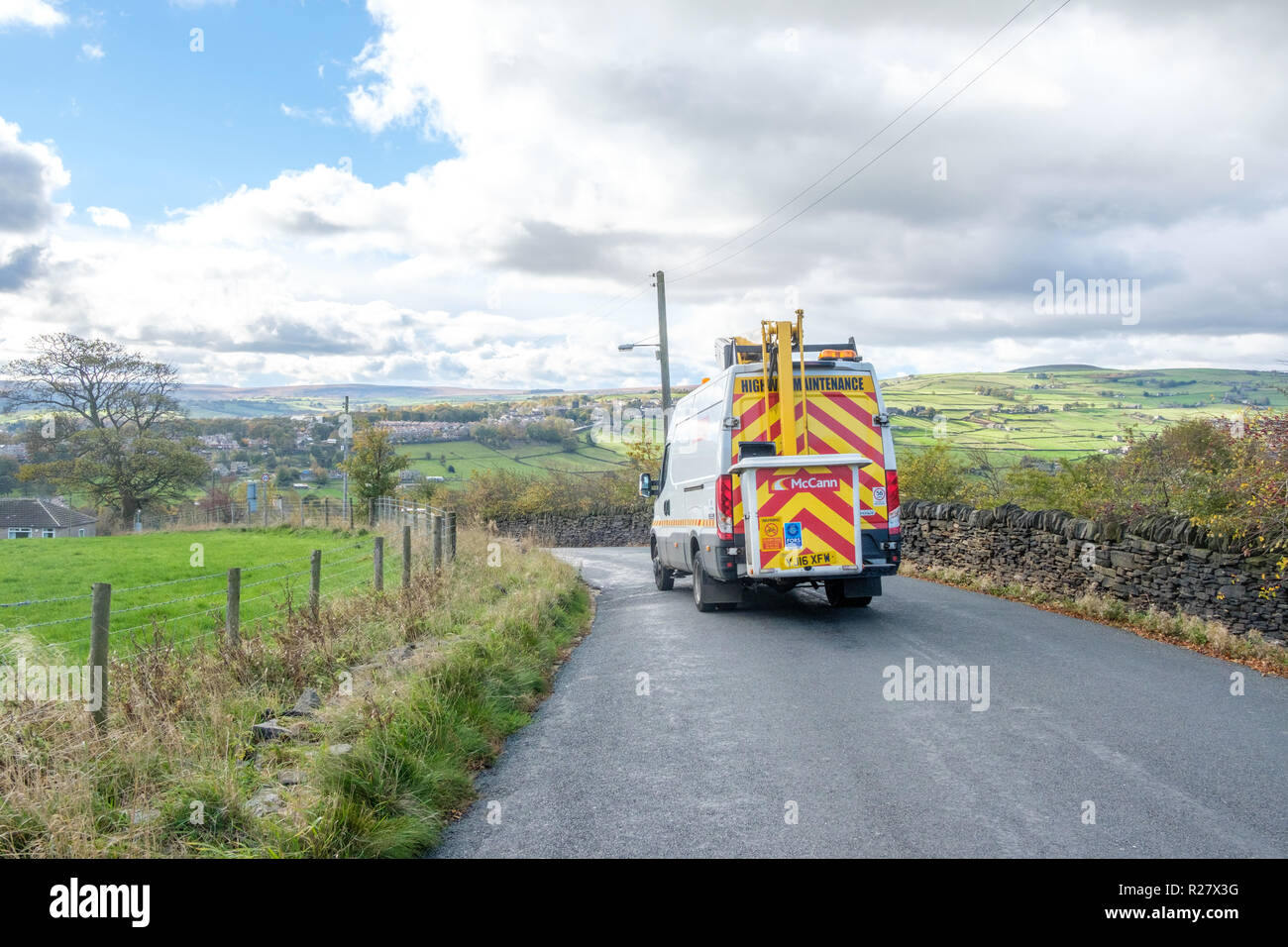 Die Fahrt in die Gegend von Halifax, West Yorkshire. Yorkshire ist die grösste und eine der schönsten Grafschaften in England. Stockfoto