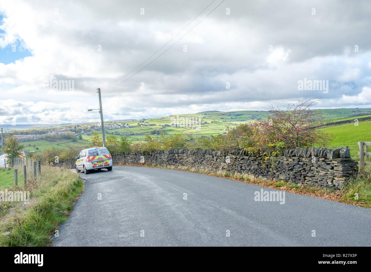Die Fahrt in die Gegend von Halifax, West Yorkshire. Yorkshire ist die grösste und eine der schönsten Grafschaften in England. Stockfoto