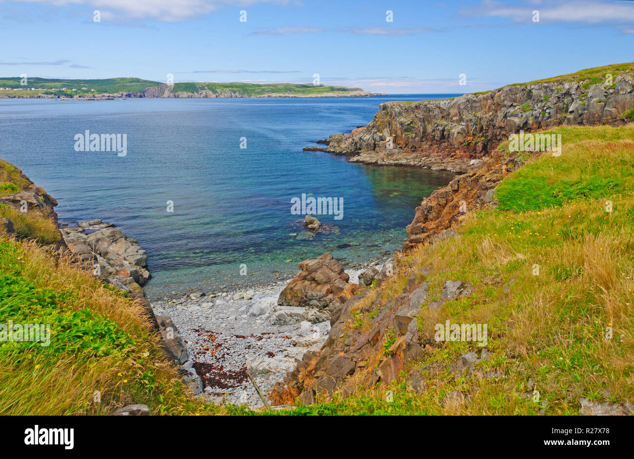 Geschützte Bucht in der Nähe von Elliston, Neufundland Stockfoto