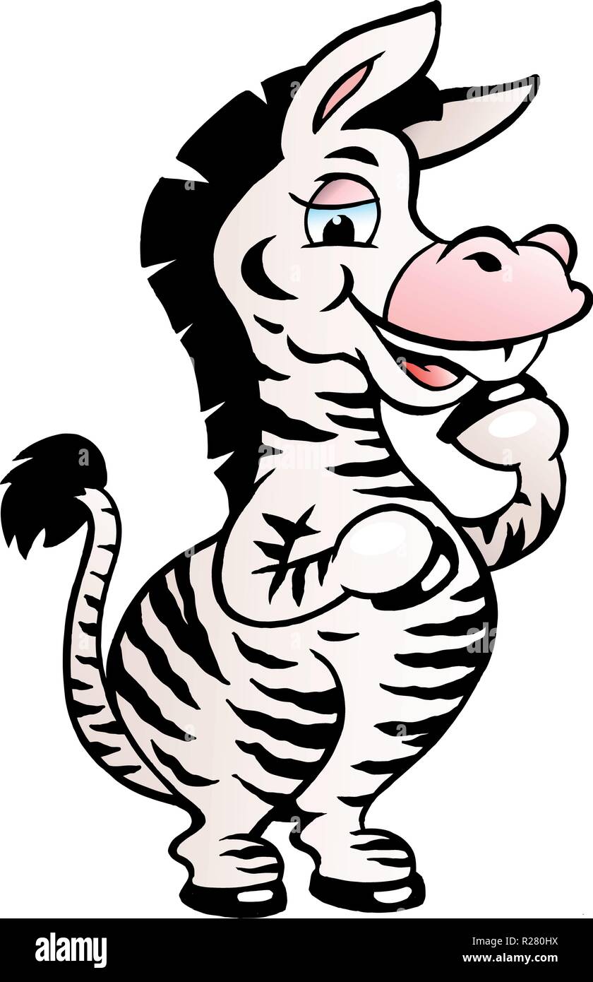 Handgezeichnete Vektor-Illustration ein glückliches süß Zebra Pferd Stock Vektor