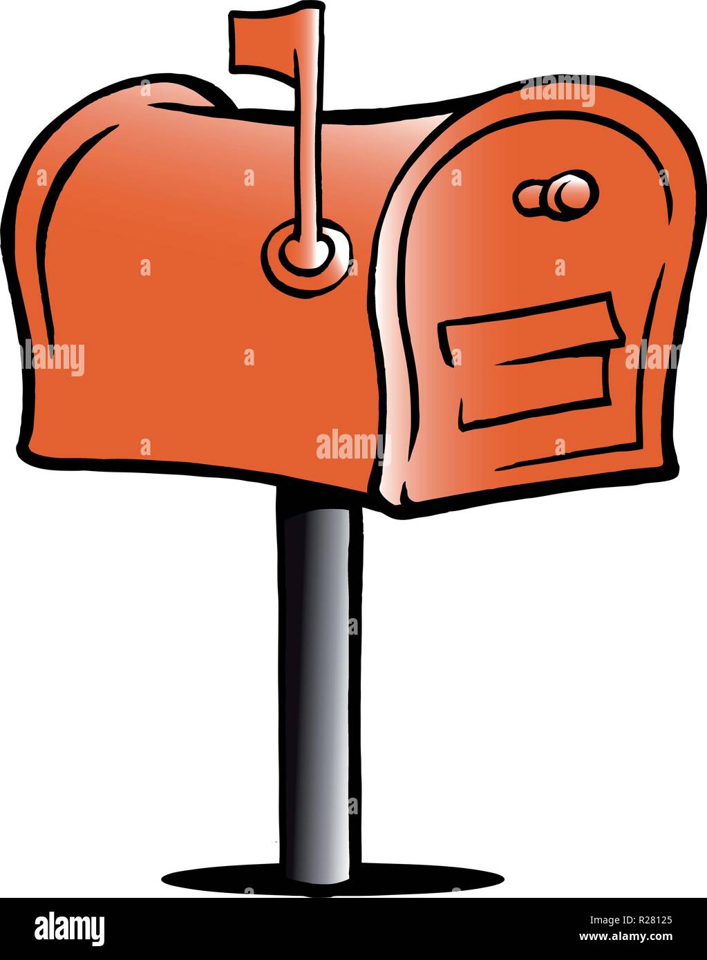 Handgezeichneten Vector Illustration einer Mailbox Stock Vektor