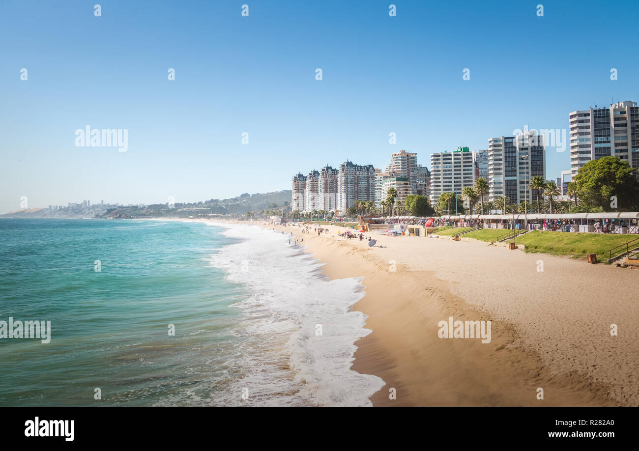 El Sol Beach - Vina del Mar, Chile Stockfoto