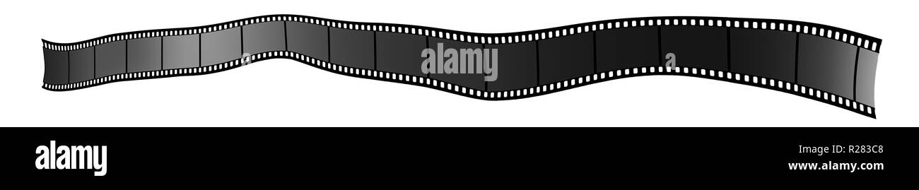 35-mm-Film ist in eine interessante Form verwendet werden, um die Idee der Bewegung Abbildungen, Kino, Film zu veranschaulichen. Dies ist eine Abbildung. Stockfoto