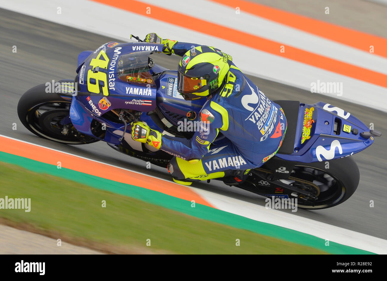 Manilva, Spanien. 17. November 2018, Valentino Rossi 46, der Yamaha movistar Team, im Qualifying auf die Pole Position für Comunitat Valenciana GP Quelle: rosdemora/Alamy leben Nachrichten Stockfoto