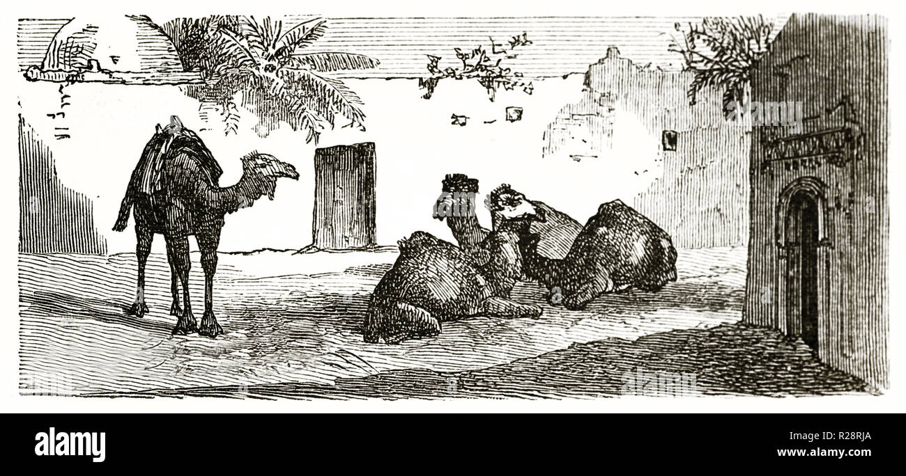 Alte Ansicht von Ouargla, Algerien. Durch Lajolais, Publ. Bei le Tour du Monde, Paris, 1863 Stockfoto