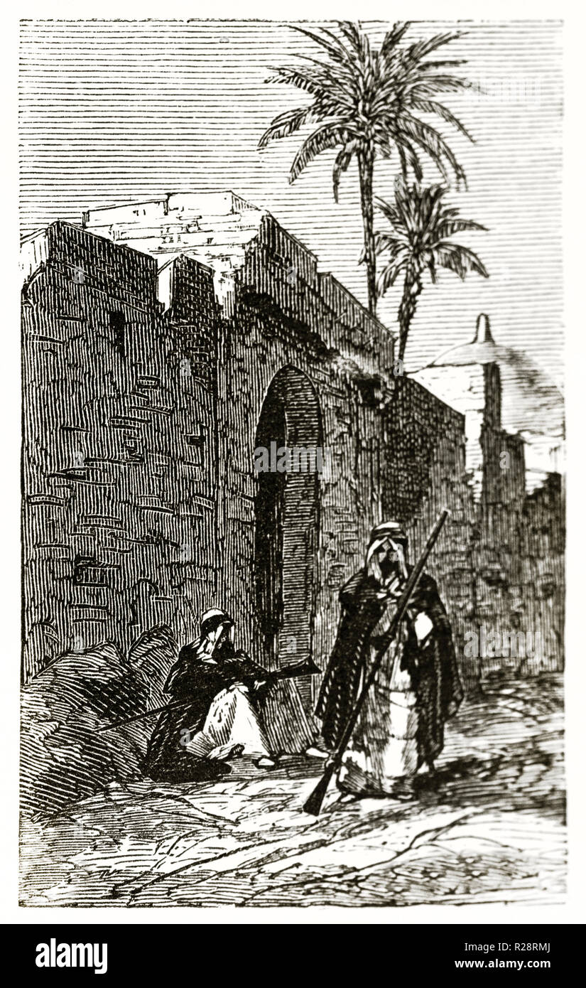 Alte Ansicht von Rouissat Ksar, Algerien. Durch Lajolais, Publ. Bei le Tour du Monde, Paris, 1863 Stockfoto