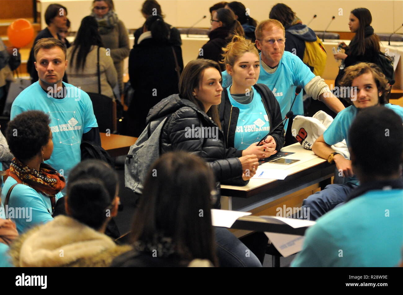 Öffentlichen Dienst Freiwillige, Lyon, Frankreich Stockfoto