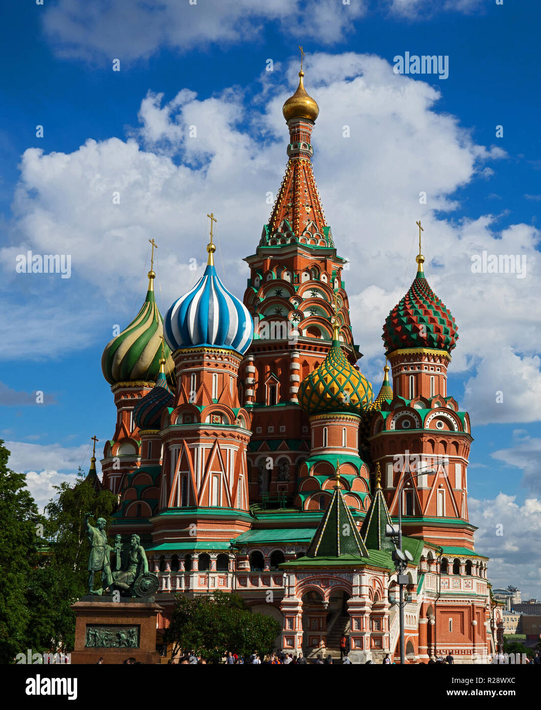 Moskau, Russische Föderation. Der Rote Platz. Die Kathedrale des heiligen Basilius. Stockfoto