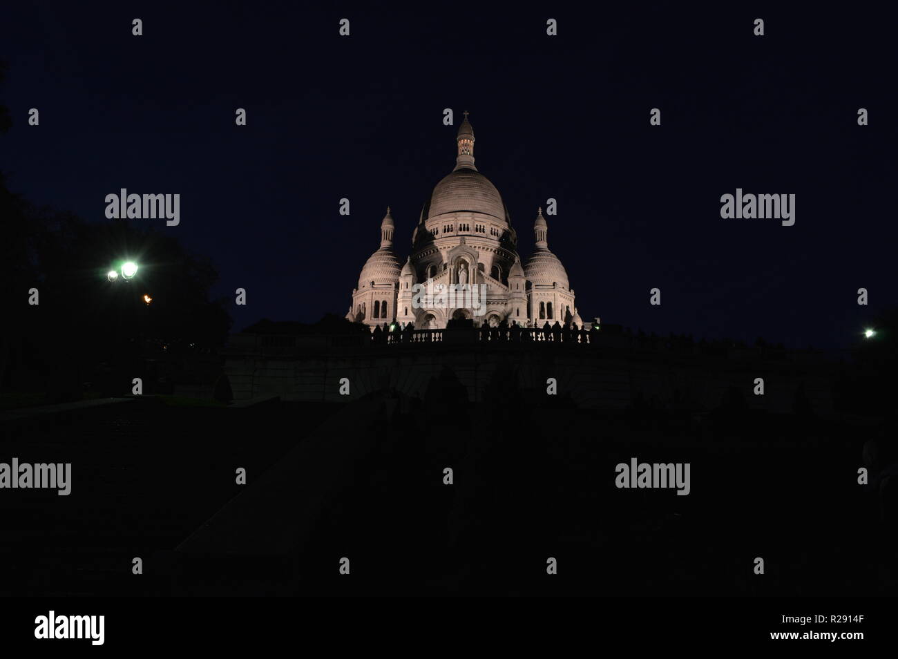 Nacht schießen von Sacro Coeur Stockfoto