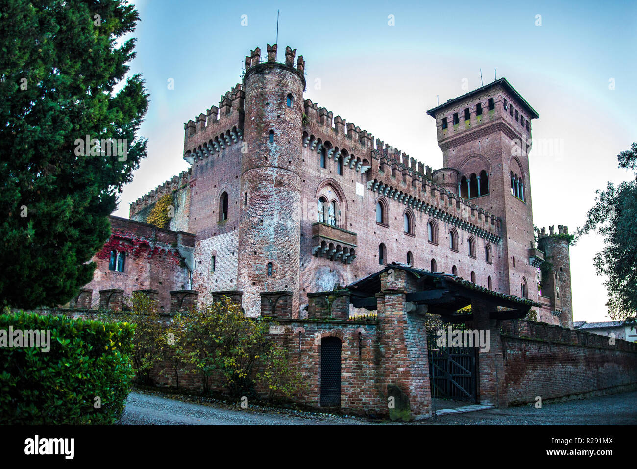 Gabiano Schloss in Piemont, Italien. Stockfoto