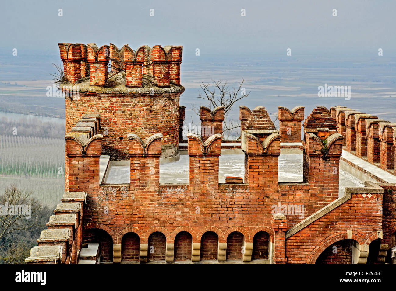 Gabiano Schloss in Piemont, Italien. Stockfoto