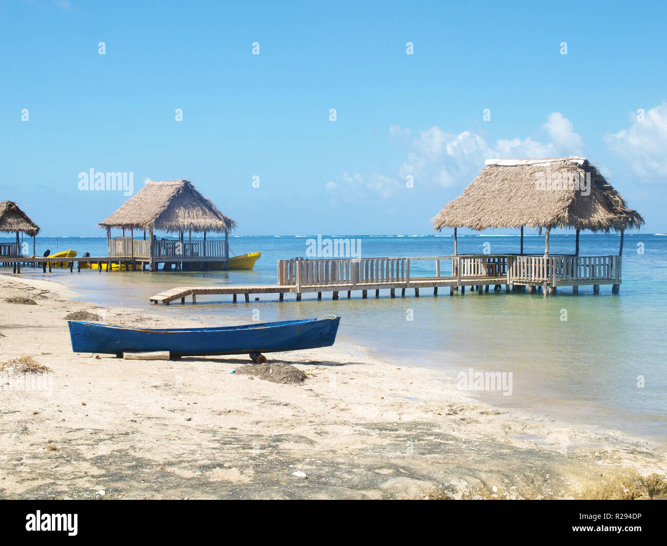 Punta Gorda Dorf in Roatan, Honduras Stockfoto