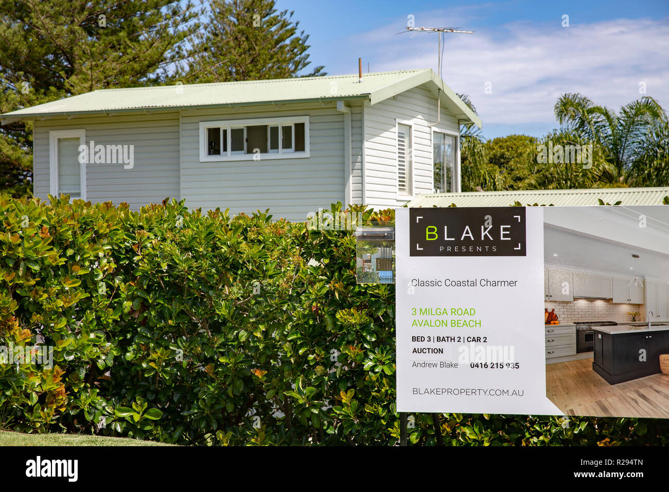 Weatherboard in Sydney vermarktet werden zum Verkauf, Sydney, Australien Stockfoto