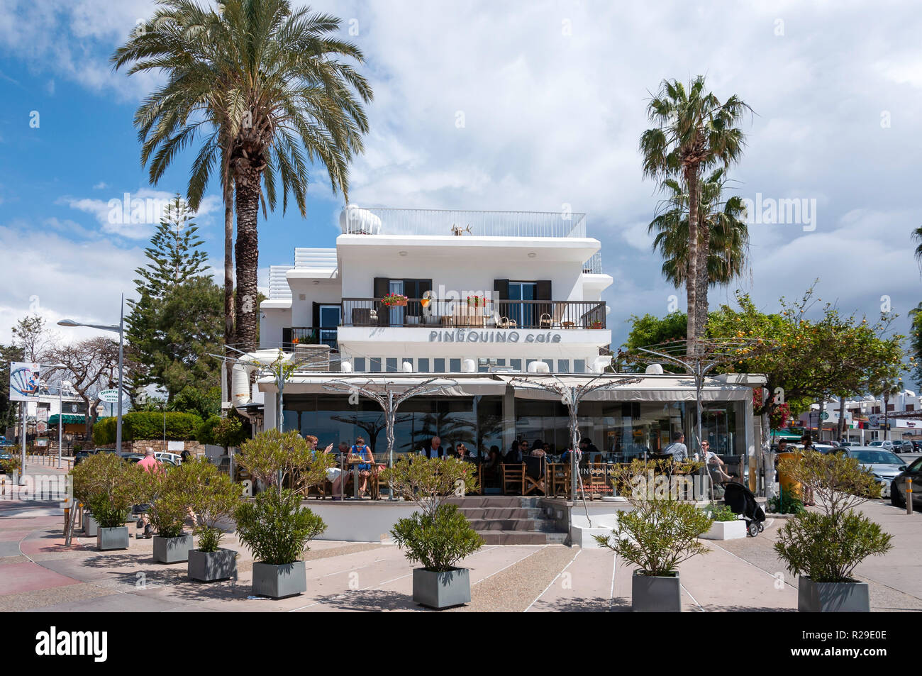 Pingouino Cafe, Poseidonos Avenue, Paphos (Pafos), Pafos Bezirk, Republik Zypern Stockfoto