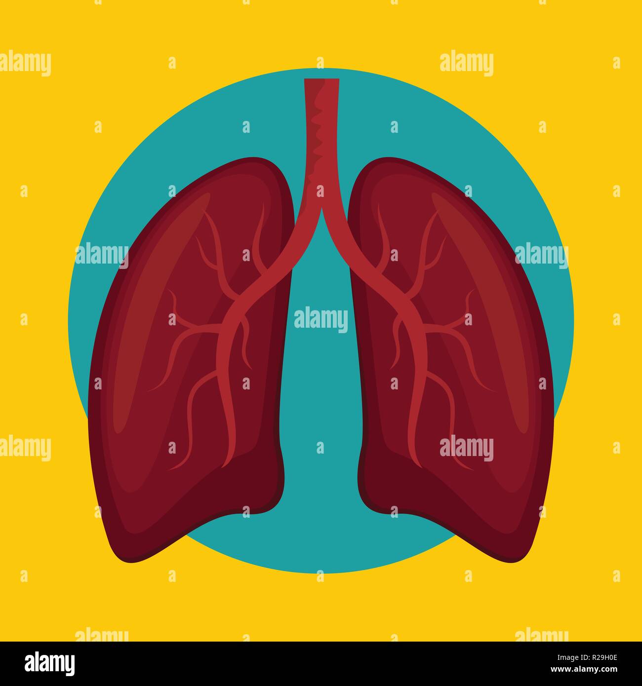 Red lungen Symbol. Flache Darstellung der roten Lungen vektor Symbol für Web Design Stock Vektor