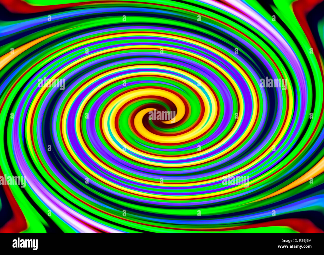 Spirale aus bunten Linien. Abstrakte Malerei - psychedelische Bilder. Stockfoto