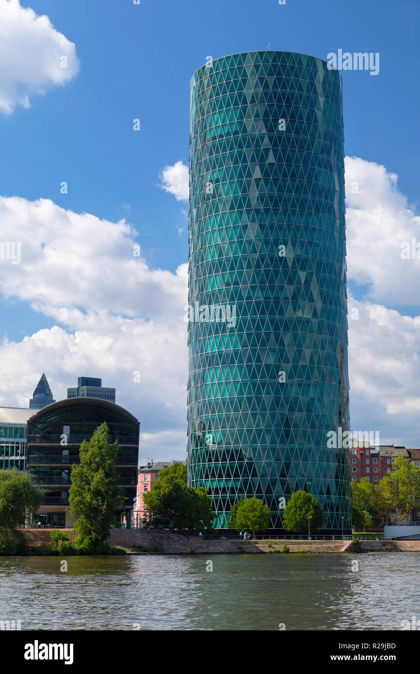 Westhafen Tower, Frankfurt, Hessen, Deutschland Stockfoto