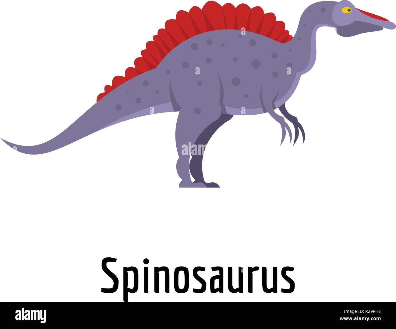 Spinosaurus Symbol. Flache Darstellung der spinosaurus Vektor Symbol für das Web. Stock Vektor