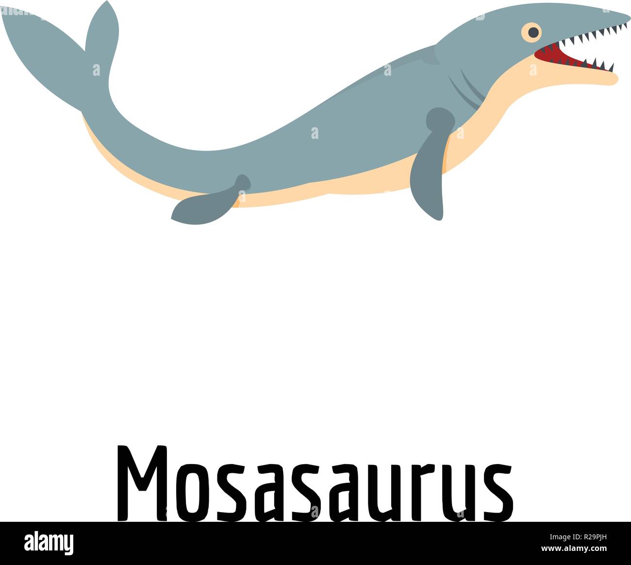 Mosasaurus Symbol. Flache Darstellung von mosasaurus Vektor Symbol für das Web. Stock Vektor