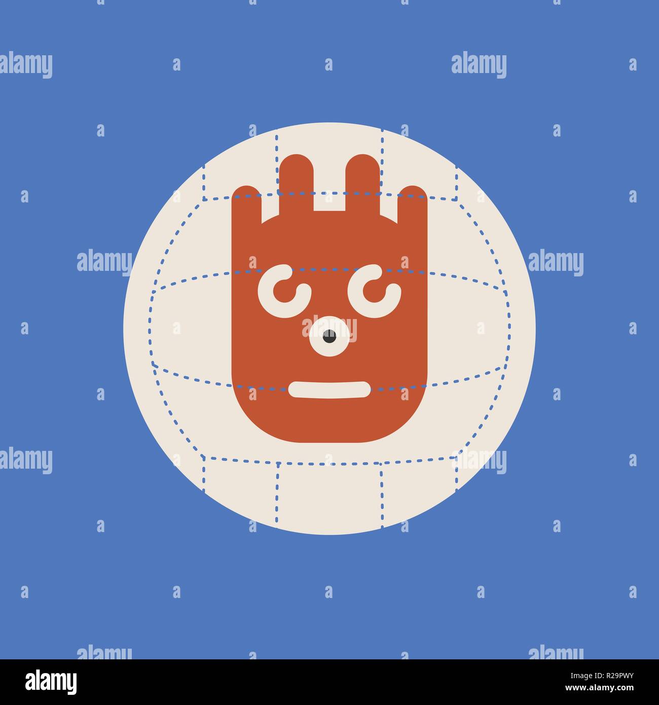 Cast Away-Symbol. Kugel - Freund anmelden Stock Vektor