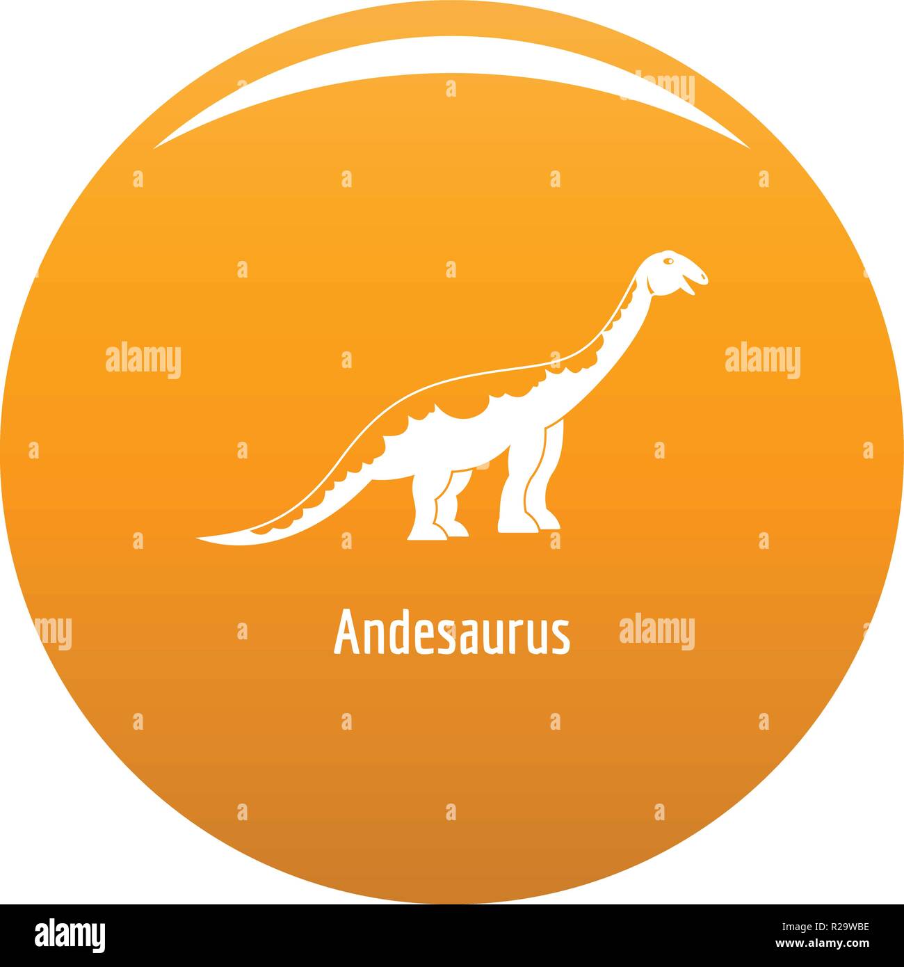 Andesaurus Symbol. Einfache Abbildung: andesaurus Vektor Icon für das Design orange Stock Vektor