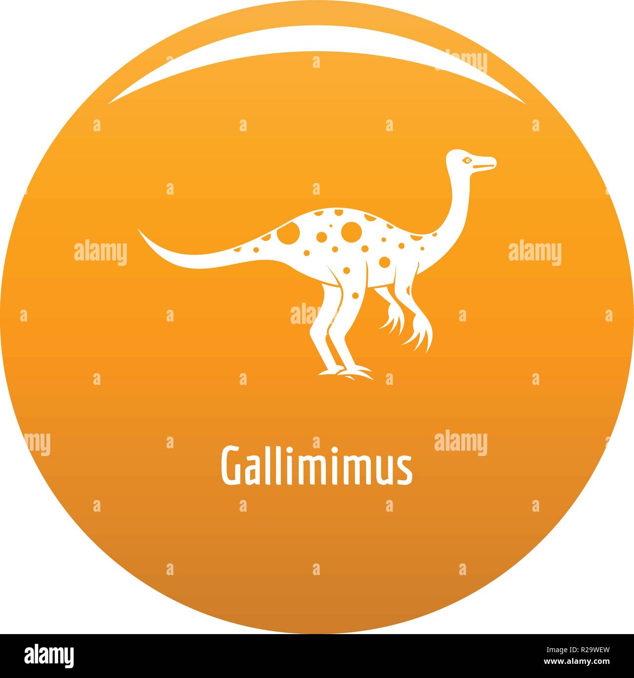 Gallimimus Symbol. Einfache Abbildung: gallimimus Vektor Icon für das Design orange Stock Vektor