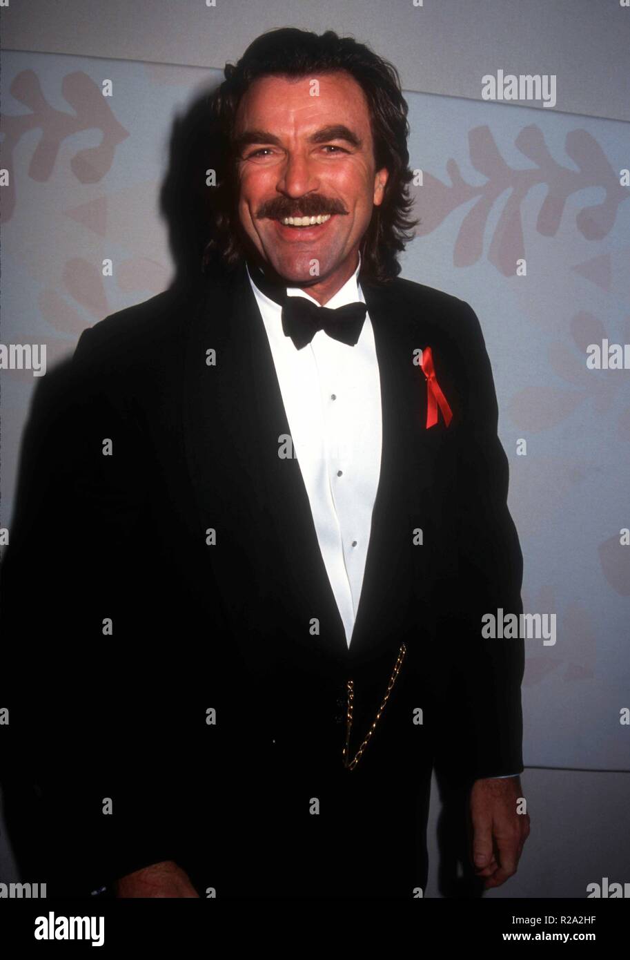 BEVERLY HILLS, Ca - 23. Januar: Schauspieler Tom Selleck besucht die 50. jährliche Golden Globe Awards am 23. Januar 1993 im Beverly Hilton Hotel in Beverly Hills, Kalifornien. Foto von Barry King/Alamy Stock Foto Stockfoto