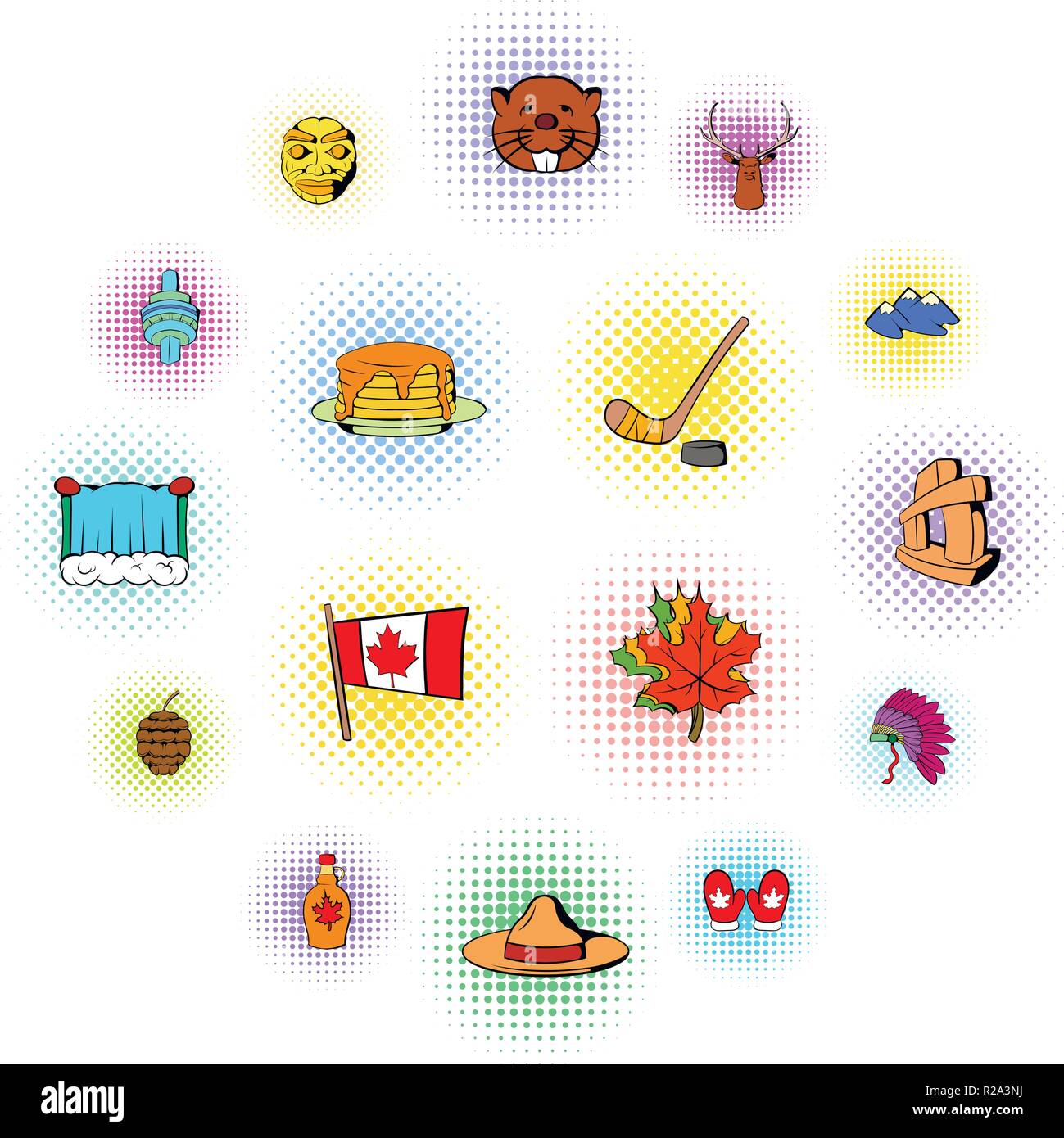 Kanada-Icons set isolierten auf weißen Hintergrund Stock Vektor