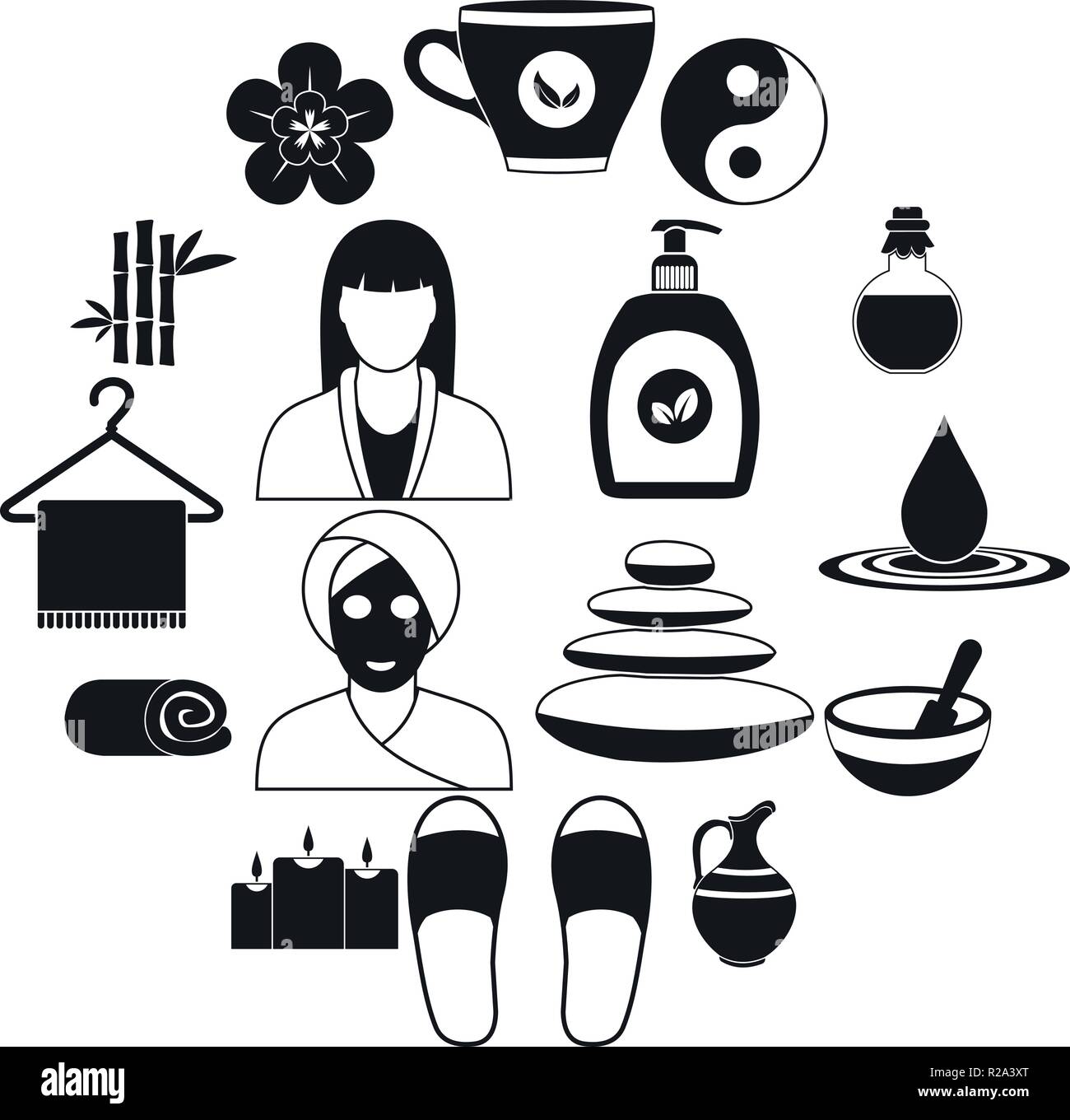 Spa einfache Symbole für Web und mobile Geräte Stock Vektor