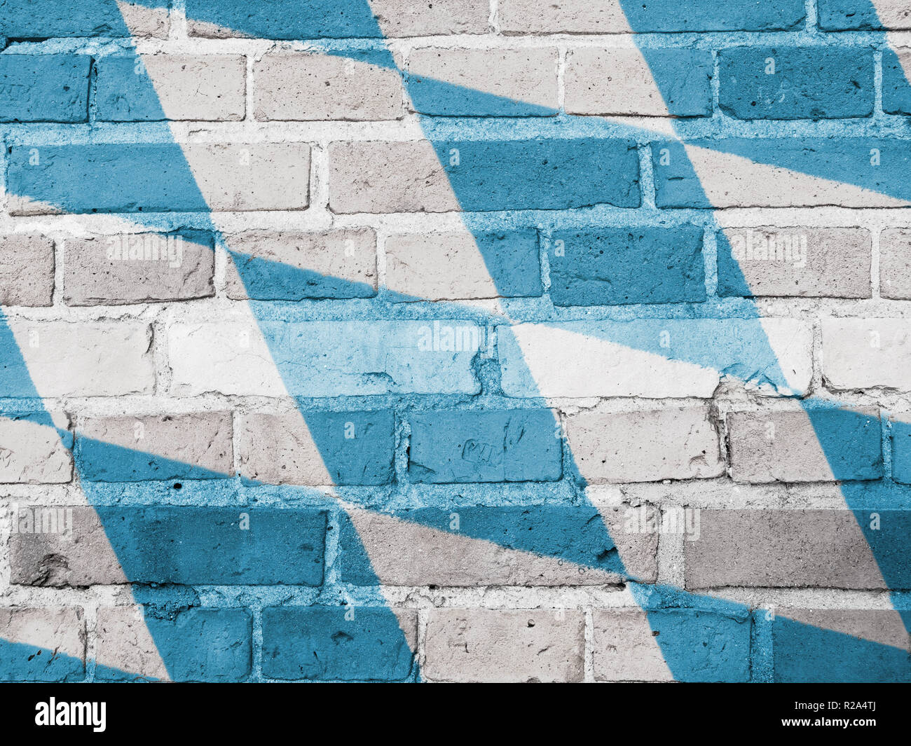 Bayern Politik Konzept: Bayerische Fahne Wand Hintergrund Textur Stockfoto