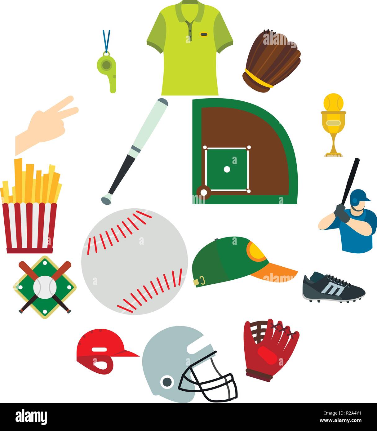 American Football flachbild Symbole für Web und mobile Geräte Stock Vektor