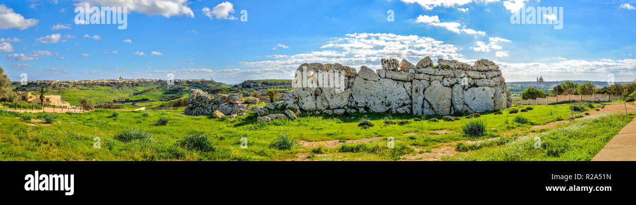 Die neolithische Denkmal von Ggantija in Xagħra, Insel Gozo, Malta. Stockfoto
