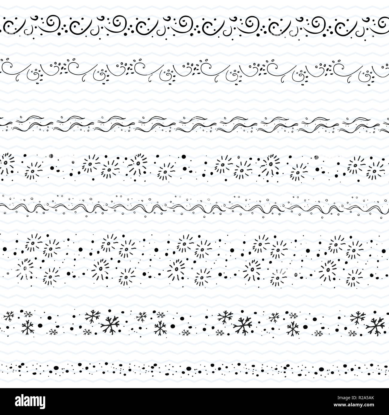 Hand doodle Grenzen Frames gezeichnet Stock Vektor