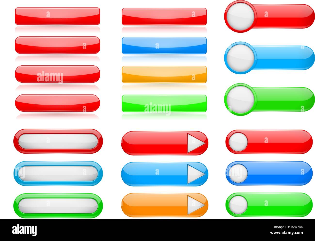 Web Buttons. Elemente der Benutzeroberfläche einstellen Stock Vektor