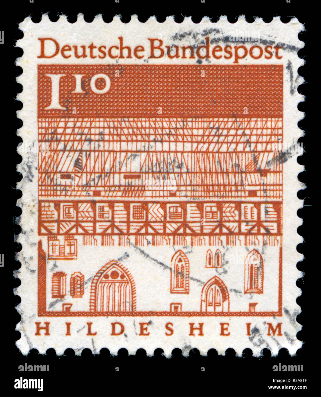Poststempel Stempel aus der Bundesrepublik Deutschland in die Deutsche Bauwerke aus zwölf Jahrhunderten, Groß-Serie Stockfoto