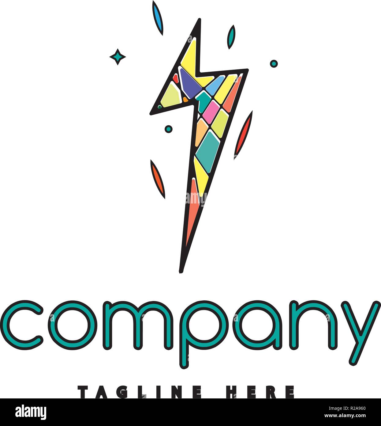 Farbe Lightning Vektor logo Stock Vektor