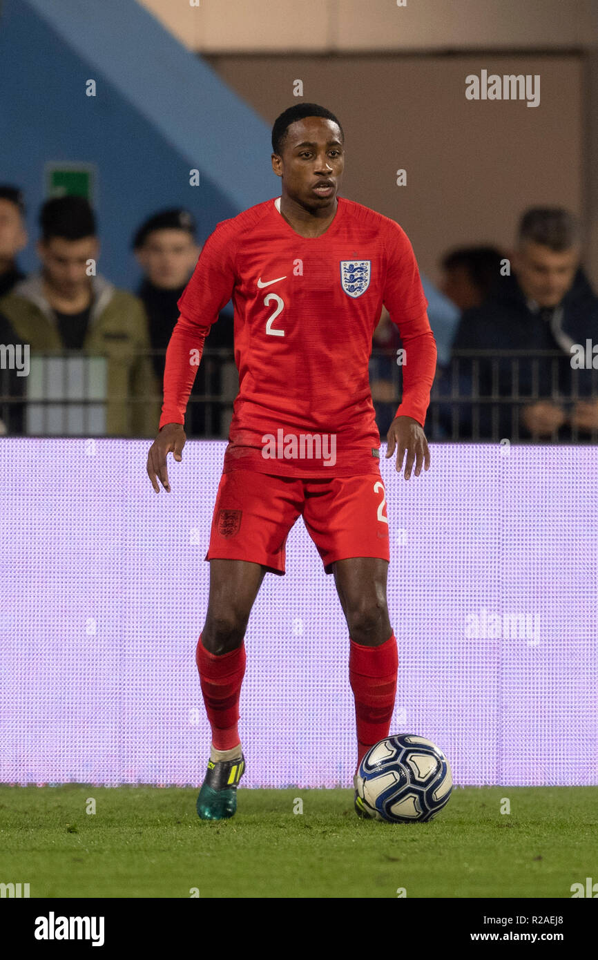 Kyle Walker-Peters (England) während der Uefa unter 21 Meisterschaft "internationalen Freundschaftsspiel zwischen Italien 1-2 England bei Paolo Mazza Stadion am 15. November 2018 in Ferrara, Italien. Credit: Maurizio Borsari/LBA/Alamy leben Nachrichten Stockfoto