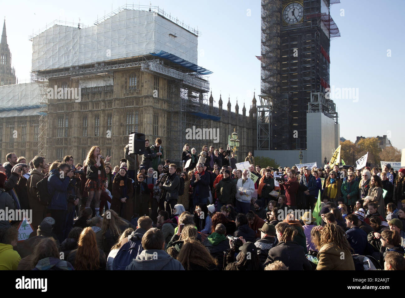 Aussterben Rebellion in Westminster. Stockfoto