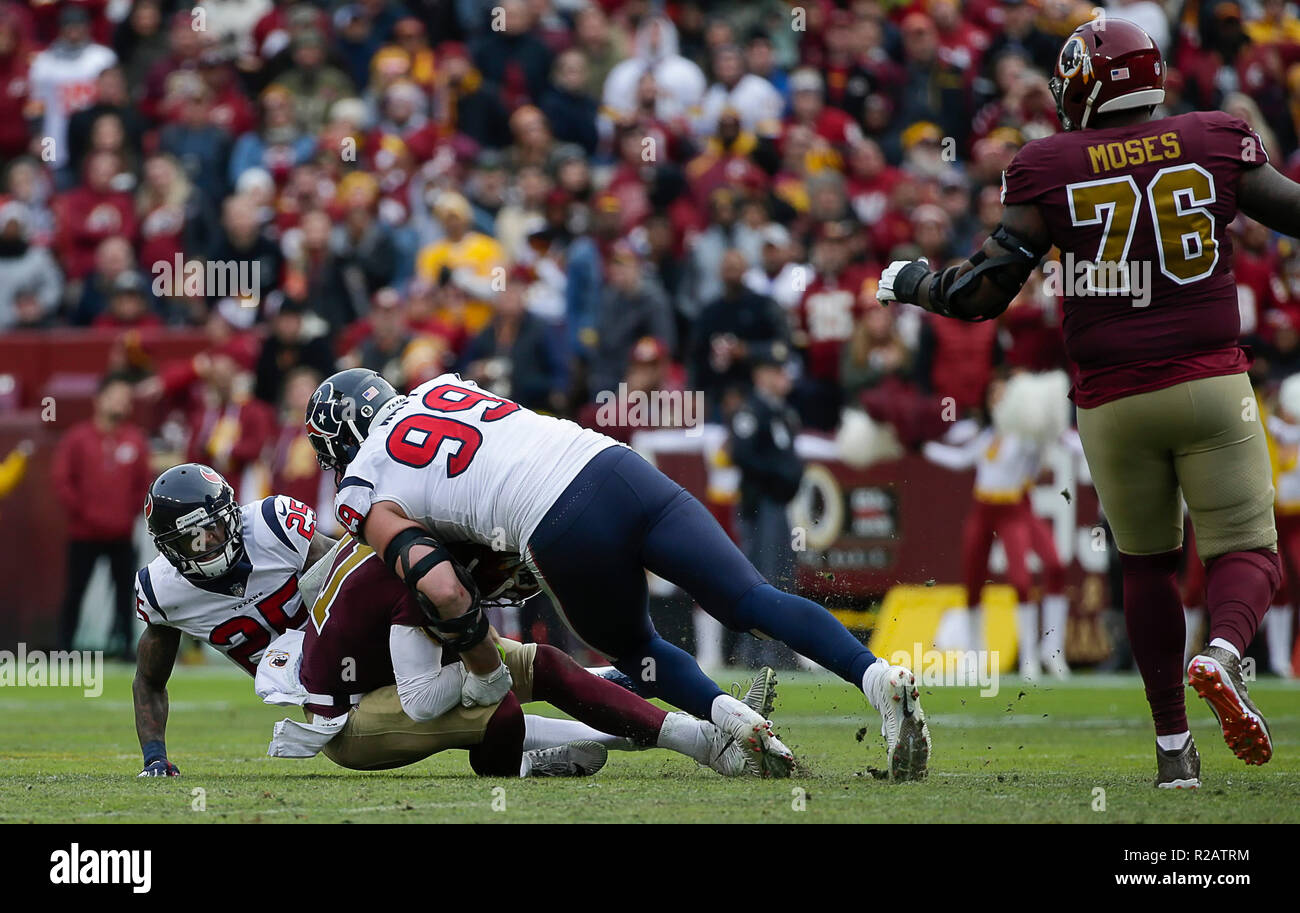 Landover, MD, USA. 18th Nov, 2018. Houston Texans OT #75 Martinas