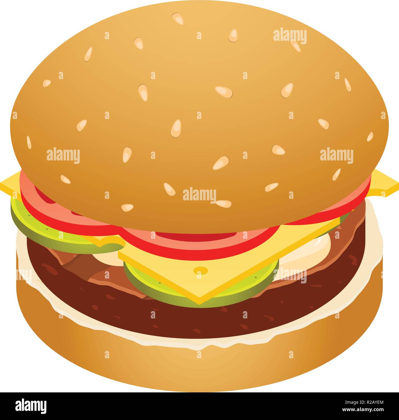 Doppel burger Symbol. Isometrische der doppelten burger Vektor Symbol für Web Design auf weißem Hintergrund Stock Vektor