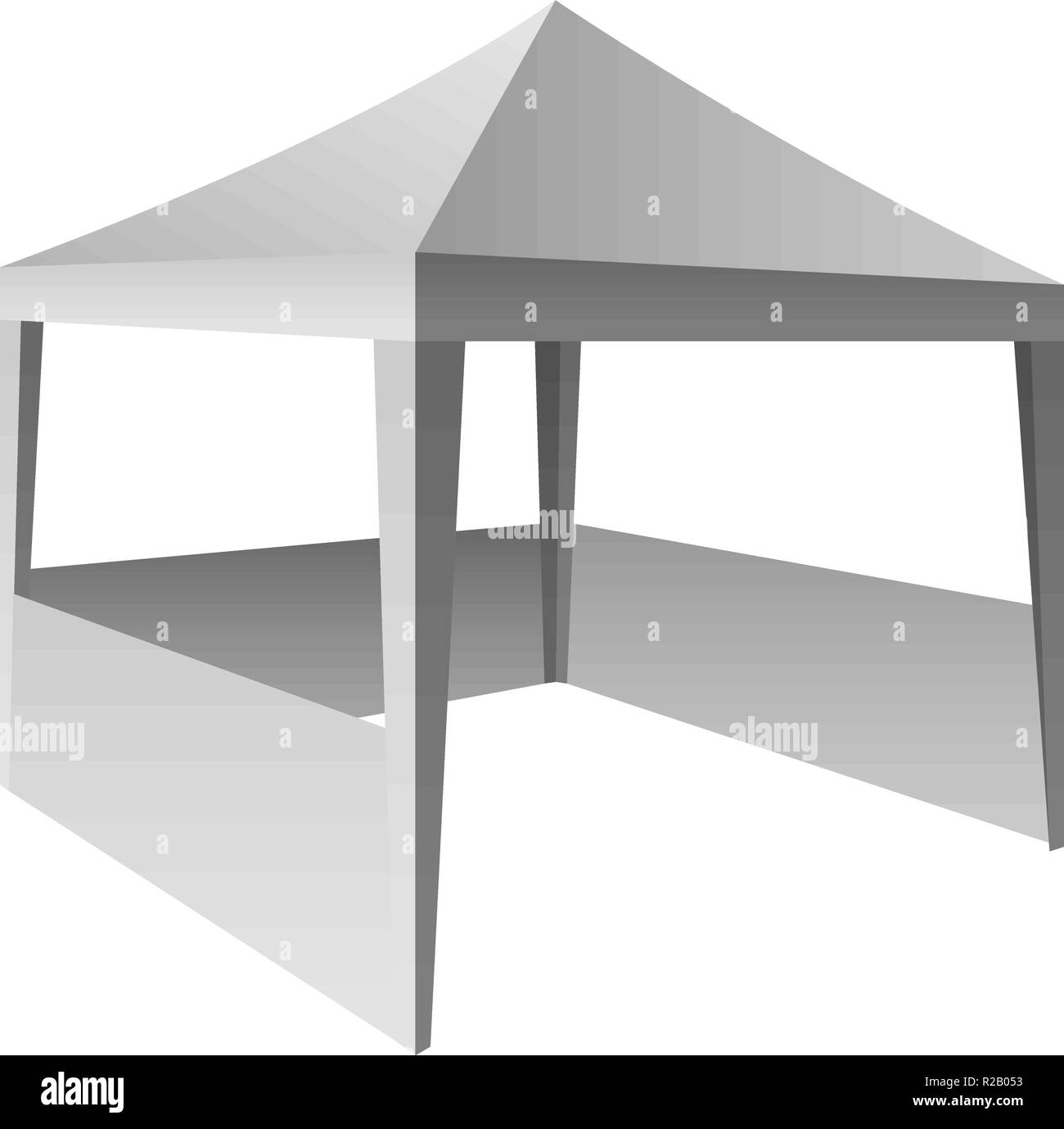Klappbare Zelt mockup. Realistische Darstellung der Faltbaren zelt Vektor Mockup für Web Design auf weißem Hintergrund Stock Vektor