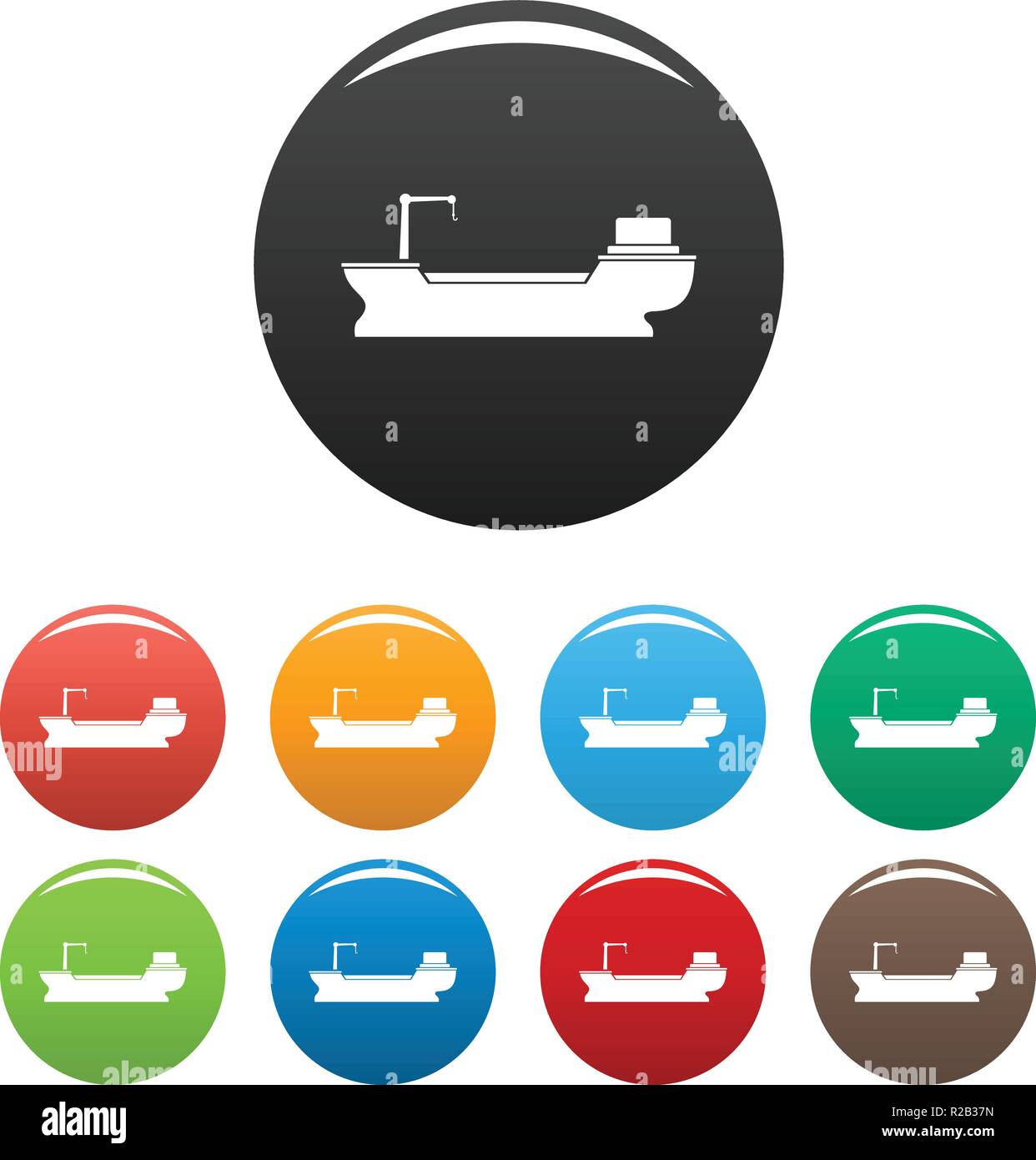 Schiff Fracht- Symbol. Einfache Abbildung der frachttransport Vector Icons Set Color isoliert auf weißem Stock Vektor