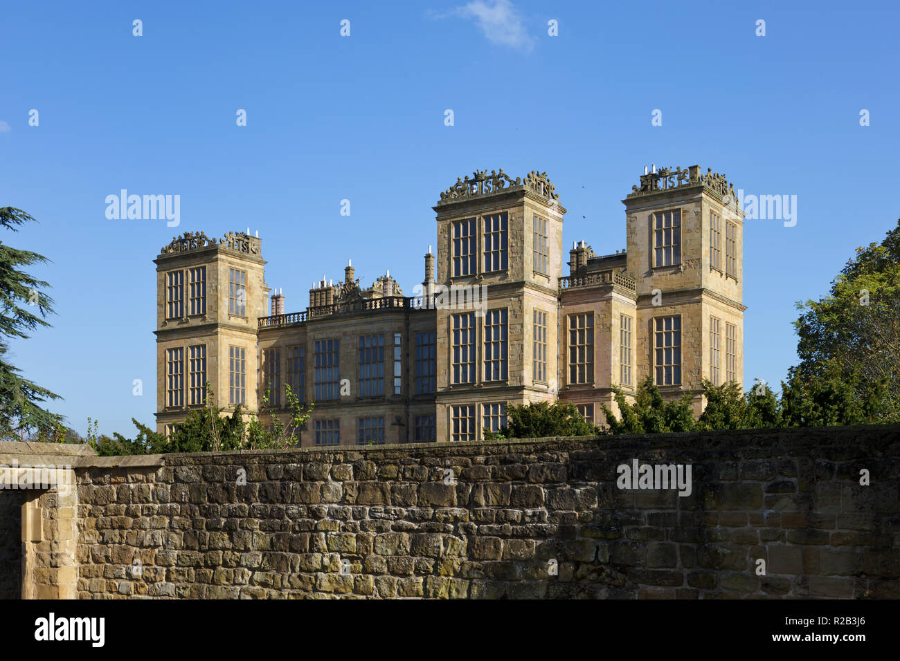 Hardwick Hall, elisabethanische Country House in Derbyshire, England Stockfoto