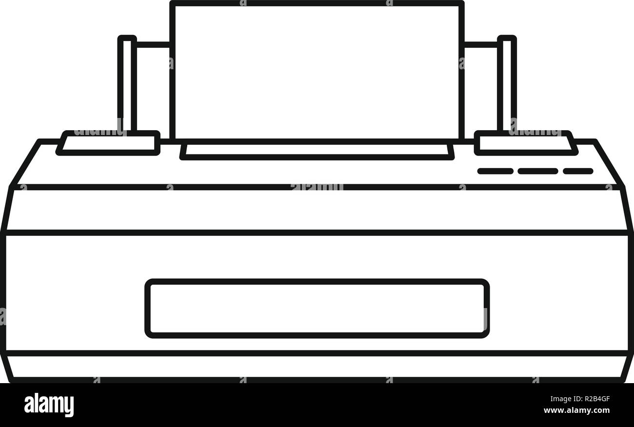 Alter Drucker Symbol. Überblick Abbildung der alten Drucker vektor Symbol  für Web Design auf weißem Hintergrund Stock-Vektorgrafik - Alamy
