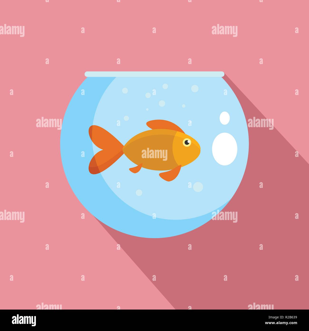Fisch in runden Aquarium Symbol. Flache Darstellung von Fischen in Umlauf aquarium Vektor Symbol für Web Design Stock Vektor