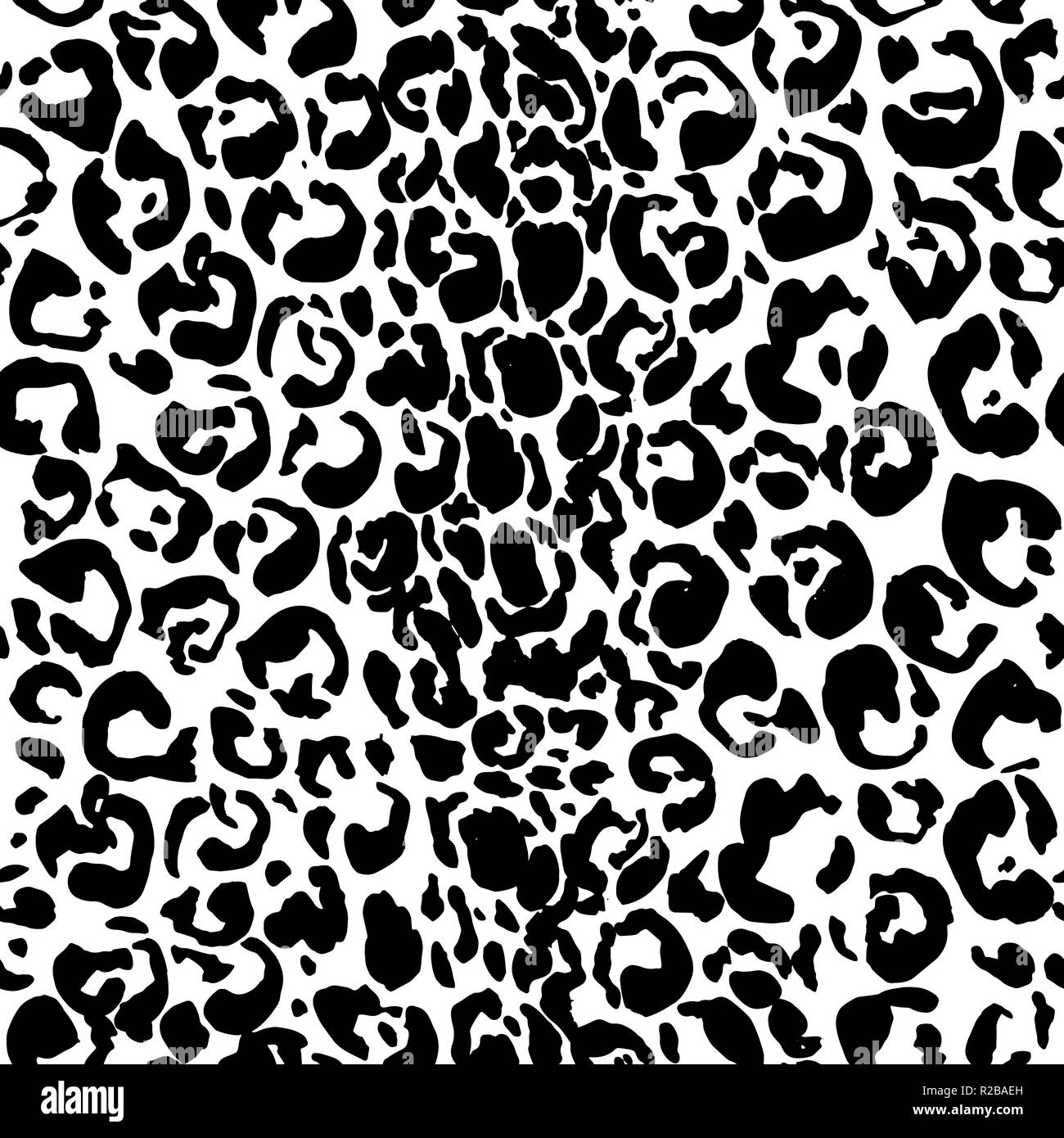 Nahtlose schwarzem Leopardenmuster. Tierischer Haut grunge Textur. Vector Illustration. Stock Vektor