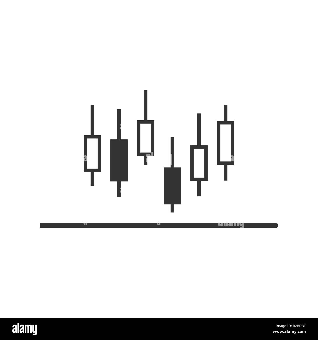 Vector Illustration, flache Bauform Candlestick chart Stock Vektor