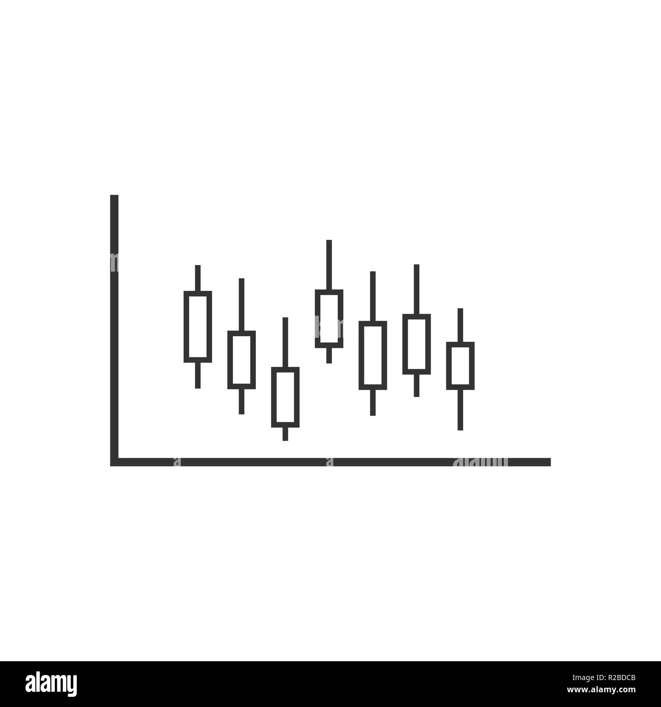 Vector Illustration, flache Bauform Candlestick chart Stock Vektor