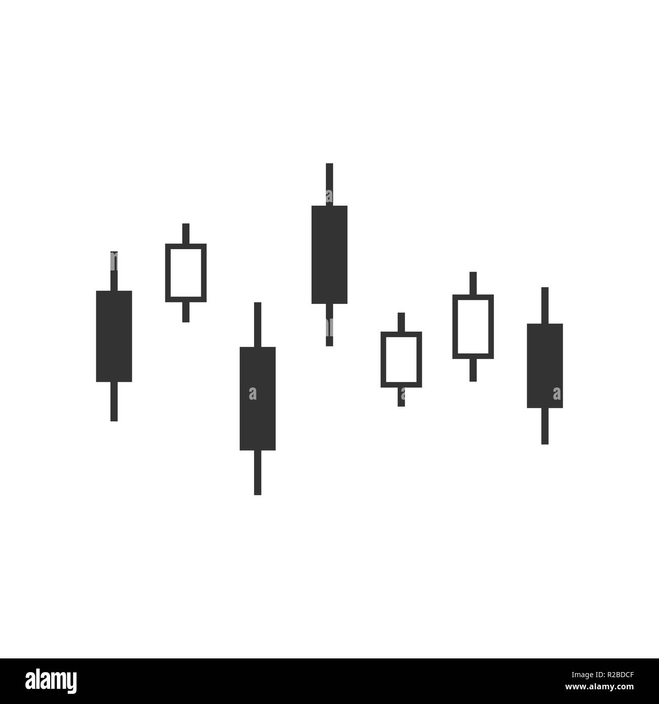 Vector Illustration, flache Bauform Candlestick chart Stock Vektor